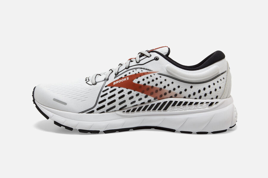 Brooks Adrenaline GTS 21 Road Running Shoes Mens - White/Black/Orange - SHONQ-0495